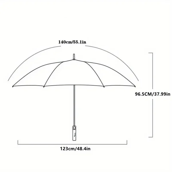 Straight handle umbrella, diameter 123 cm/48.4 inches, suitable for two people, personalized simple high-end business wooden handle, unisex windproof umbrella. - Image 3