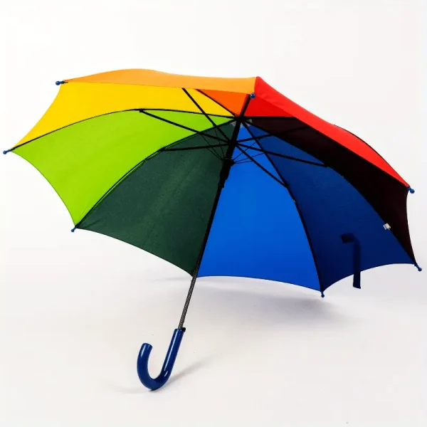 1pcs Vivid Rainbow Umbrella - Automatic opening, Waterproof and UV resistant (UPF>30), Durable 8-ribbon carbon fiber structure, High-density polyester valance in 7 colors, Wind and lightning resistant, suitable for all-weather use, Sun protection umbrella | Attractive accessory | Wind protection umbrella