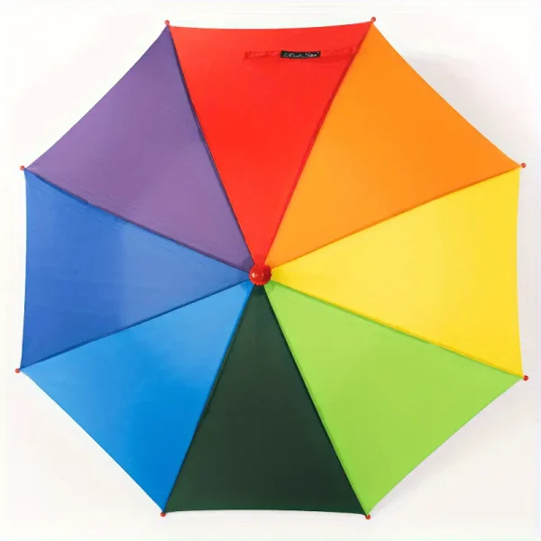 1pcs Vivid Rainbow Umbrella - Automatic opening, Waterproof and UV resistant (UPF>30), Durable 8-ribbon carbon fiber structure, High-density polyester valance in 7 colors, Wind and lightning resistant, suitable for all-weather use, Sun protection umbrella | Attractive accessory | Wind protection umbrella - Image 2