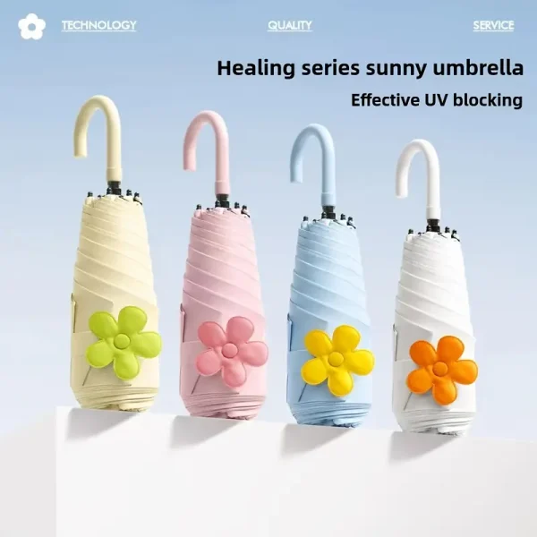 1 Petal Umbrella Cute Girl Umbrella, Dual-purpose Sun Umbrella, Mini Portable Umbrella, Unique Design and Appearance, Sturdy Umbrella Frame, Must-have for Work and Travel