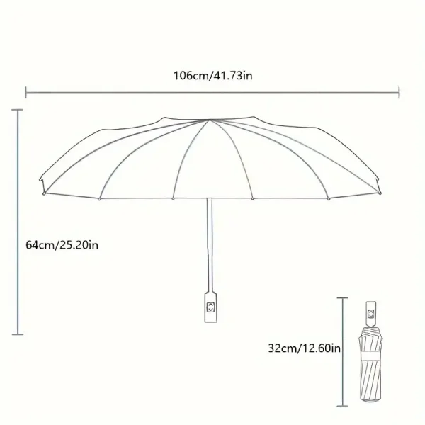 1 12-rib double-layer automatic sun protection UPF50+ umbrella for outdoor travel reinforced parasol - Image 3