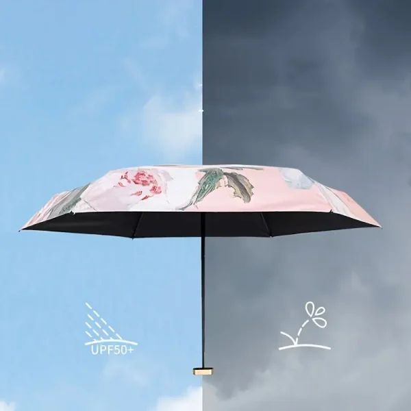 1PC folding umbrella parasol for sunny and rainy days, foldable and portable, pocket umbrella, mini ultra-light sun umbrella - Image 2