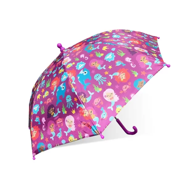 Children's printed curved handle umbrella